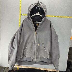 Vintage Carhartt Jacket Mens 4XL Gray Iconic J140 Firm Duck Active Jac Made USA
